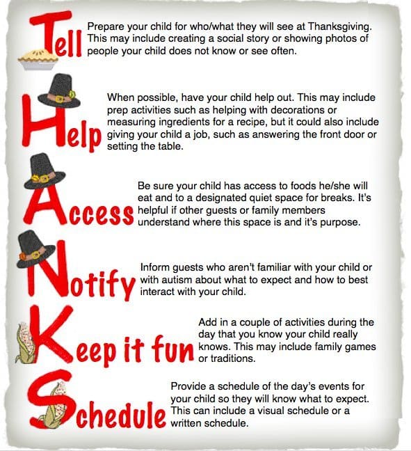 autism thanksgiving tips