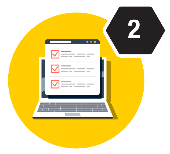 Illustration of computer with a checklist